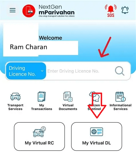 download driving licence via mParivahan app