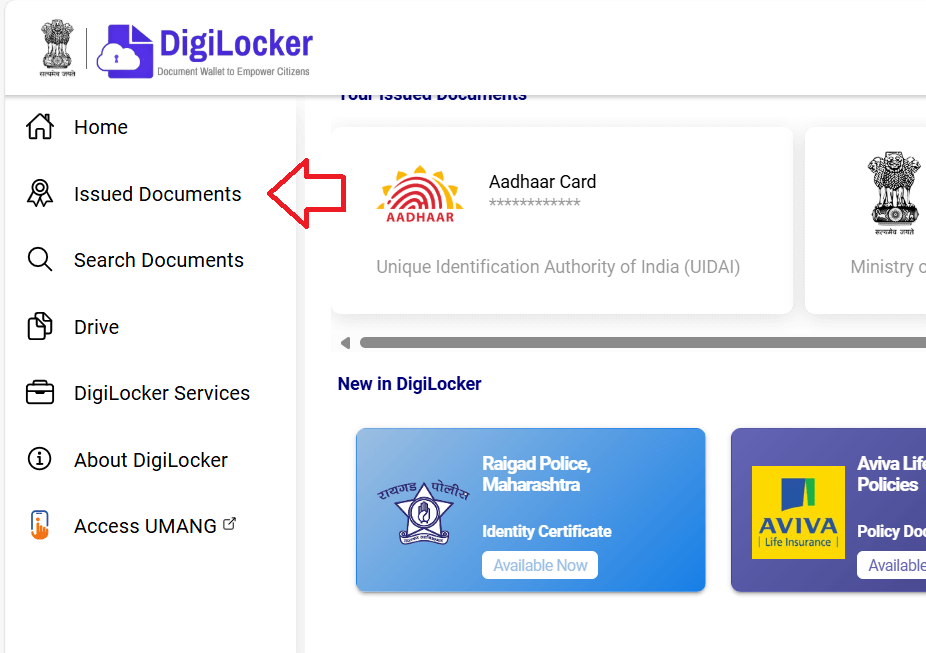 issue document digilocker