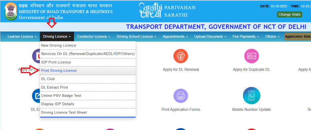 print driving licence